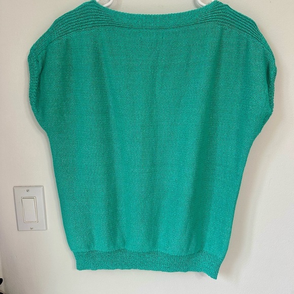 Chaps Women's Teal Sweater with Cap Sleeves - Dolman type - size Large - Picture 7 of 7